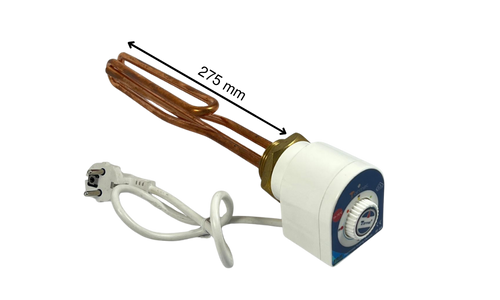 3000 Watt 1 1/4 10-75 C°  Termostatlı Kıvrık Bakır Rezistans 220 Volt