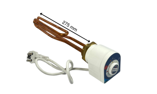 3000 Watt 1 1/4 10-75 C°  Termostatlı Kıvrık Bakır Rezistans 220 Volt