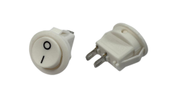 Mini Yuvarlak Beyaz 0-1 Işıksız Anahtar 2 Bağlantılı