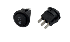 Mini Yuvarlak 1-0-2 Işıksız Anahtar 3 Bağlantılı 3 Amper