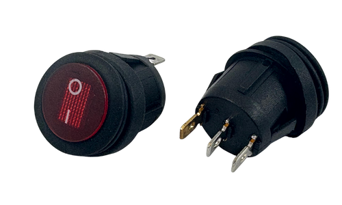 Körüklü Yuvarlak Işıklı Anahtar 3 Bağlantılı 6 A