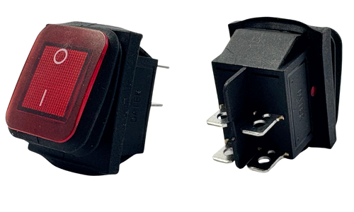 Körüklü Geniş Işıklı Anahtar Kırmızı 16 Amper