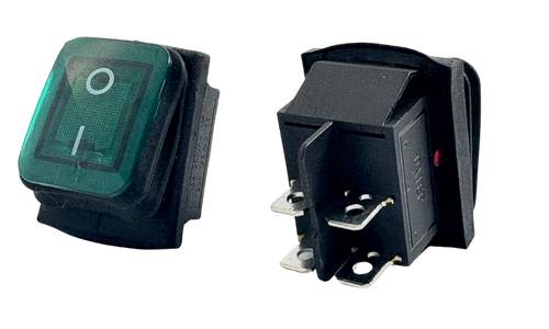 Körüklü Geniş Işıklı Anahtar Yeşil 16 Amper