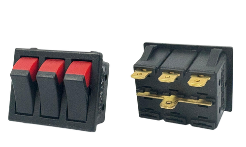 Üçlü Çift Renk Işıksız Anahtar 16 Amper