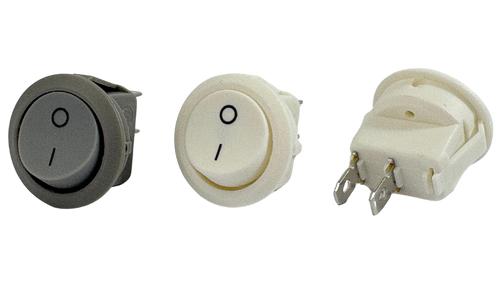 On/Off Yuvarlak Işıksız Anahtar Beyaz 2 Soketli