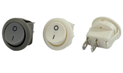 On/Off Yuvarlak Işıksız Anahtar Beyaz 2 Soketli