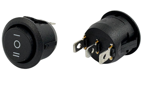 1-0-2 Yaylı Yuvarlak Işıksız Anahtar 3 Soketli