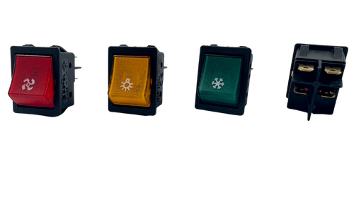 Geniş Işıklı Anahtar 4 Bağlantılı 16 Amper Kar,Fan,Ampul İşaretli