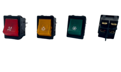 Geniş Işıklı Anahtar 4 Bağlantılı 16 Amper Kar,Fan,Ampul İşaretli