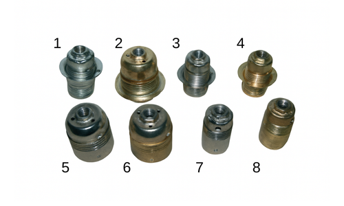 E14 / E27 Rondelalı ve Rondelasız (Krom-Sarı Renk) Metal İtalyan Duy
