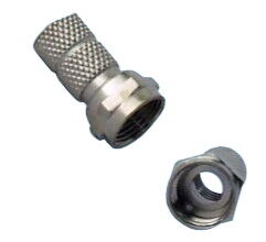 F Konnektör Anten ve Uydu Kablosu Ucu 1.Kalite Büyük Delik 100 Adet